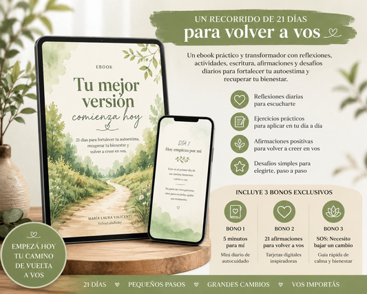 Tu mejor versión comienza hoy | Ebook de 21 días. + 3 BONUS